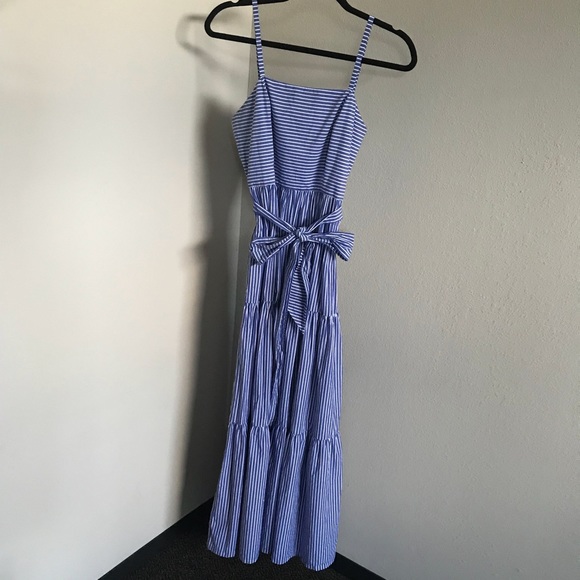 J. Crew Dresses & Skirts - J.Crew Tiered Stripe Maxi Dress